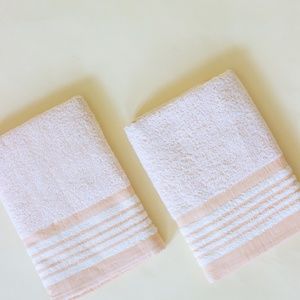 Vintage Peach Striped Hand Towel